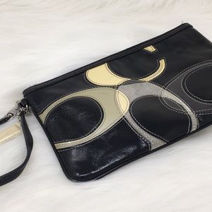 Large Authentic COACH Leather & Suede Wristlet